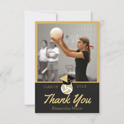 Volleyball player Modern Photo graduation class of Thank You Card