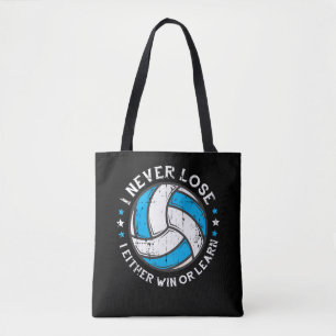 Volleyball Player Motivation Setter I Never Lose Tote Bag