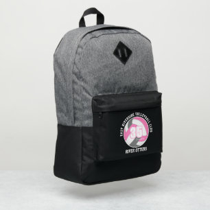 volleyball player name girls pink gray port authority® backpack