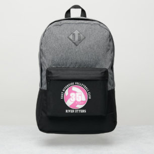 volleyball player name girls pink white port authority® backpack