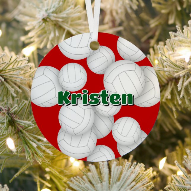 volleyball player name keepsake metal ornament (Insitu)