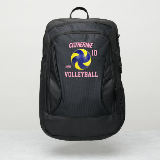 Volleyball player name number club rose pink/ Y/B Port Authority® Backpack