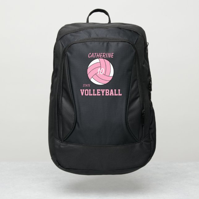 Volleyball player name number club rose port authority® backpack (Front)