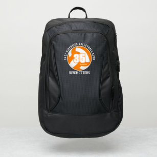 volleyball player name orange white team colors port authority® backpack