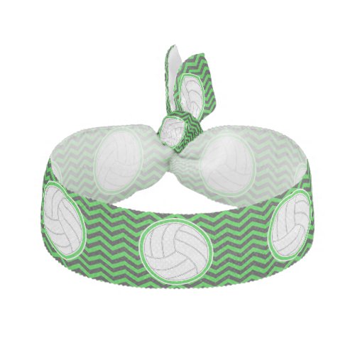 Volleyball Player Neon Green Chevron Hair Ties