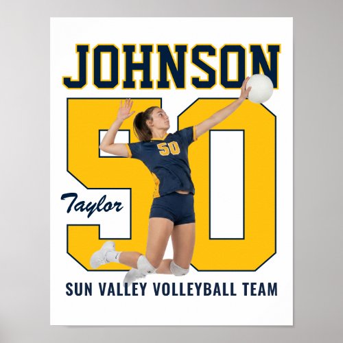 Volleyball Player Number Custom Photo Sports Poster