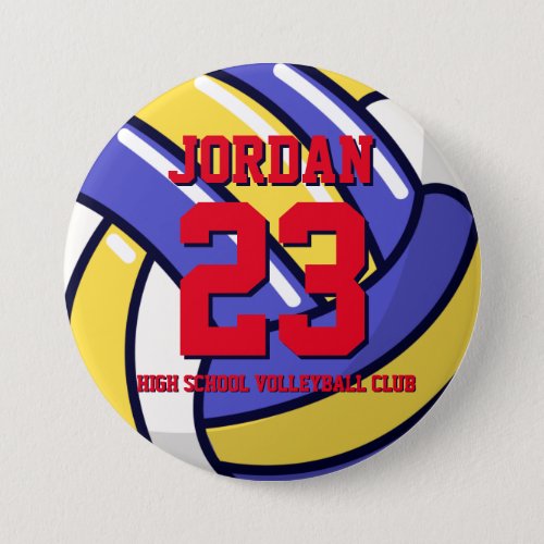 Volleyball Player Number School Sports Team Pin