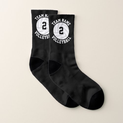 Volleyball Player Number Team Name and Color Small Socks