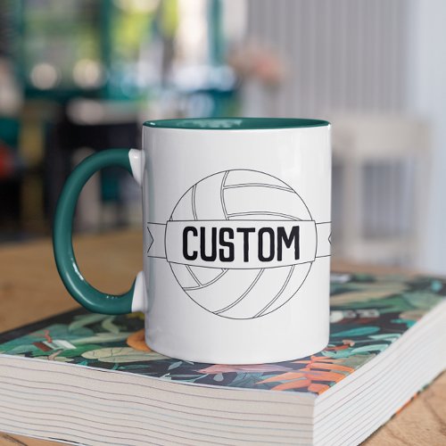 Volleyball Player or Coach Custom Team Name Text Mug