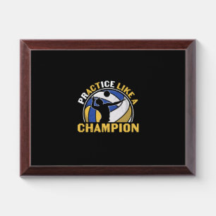 Volleyball Player Practice Like A Champion Award Plaque