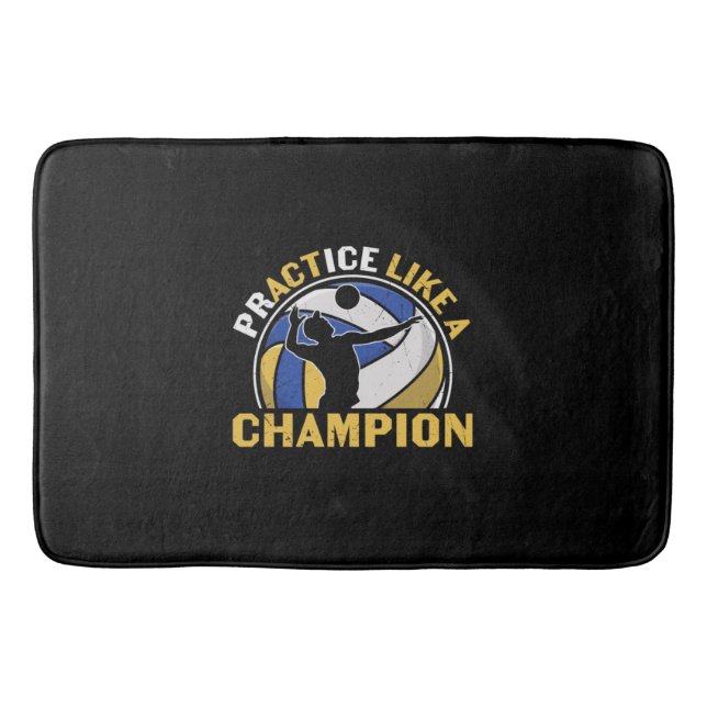 Volleyball Player | Practice Like A Champion Bath Mat (Front)