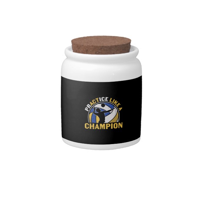 Volleyball Player | Practice Like A Champion Candy Jar (Front)