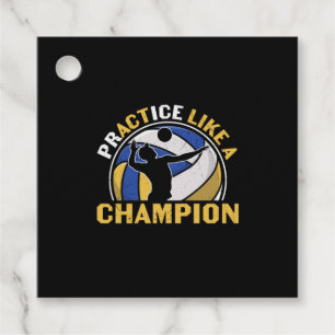 Volleyball Player Practice Like A Champion Favor Tags
