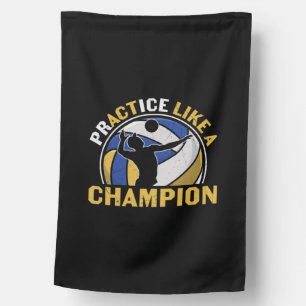 Volleyball Player   Practice Like A Champion House Flag