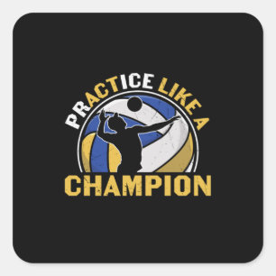 Volleyball Player   Practice Like A Champion Square Sticker