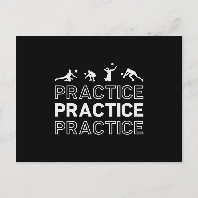 Volleyball Player Practice Practice Practice Beach Postcard (Front)