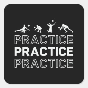 Volleyball Player Practice Practice Practice Beach Square Sticker