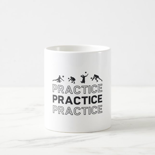 Volleyball Player Practice Practice Practice Gift Coffee Mug (Center)