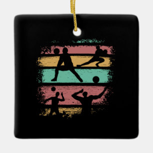 Volleyball Player Retro  Ceramic Ornament