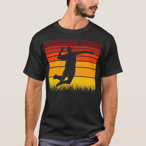 volleyball player Retro Sunset Vintage 10 T_Shirt