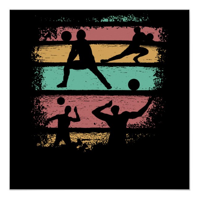 Volleyball Player Retro Vintage Poster (Front)