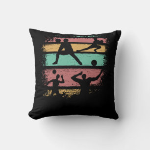 Volleyball Player Retro Vintage Throw Pillow
