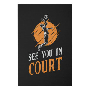 Volleyball Player See You In Court Team Beach Gift Faux Canvas Print