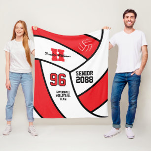 Volleyball Player Senior Night Gift Custom Color Fleece Blanket