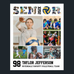Volleyball Player Senior Sports Team Photo Collage Poster<br><div class="desc">Personalized volleyball senior sports photo collage for athlete and volleyball player. This customizable photo gift is perfect for senior night, sports award banquet or birthday gift for your athlete son, daughter or student. It's a great way to display precious moments and memories from their sports games. The poster features a...</div>