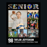Volleyball Player Senior Sports Team Photo Collage Poster<br><div class="desc">Personalized volleyball senior sports photo collage for athlete and volleyball player. This customizable photo gift is perfect for senior night, sports award banquet or birthday gift for your athlete son, daughter or student. It's a great way to display precious moments and memories from their sports games. The poster features a...</div>