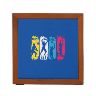 Volleyball Player Set Spike Repeat Desk Organizer