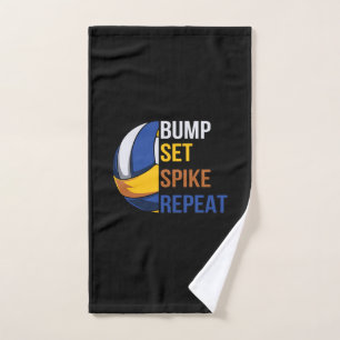 Volleyball Player Set Spike Repeat Hand Towel