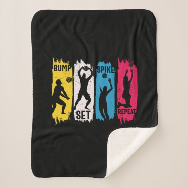 Volleyball Player | Set Spike Repeat Sherpa Blanket (Front)