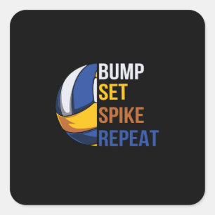 Volleyball Player   Set Spike Repeat Square Sticker