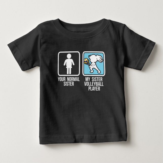 Volleyball Player Sister Baby T-Shirt (Front)