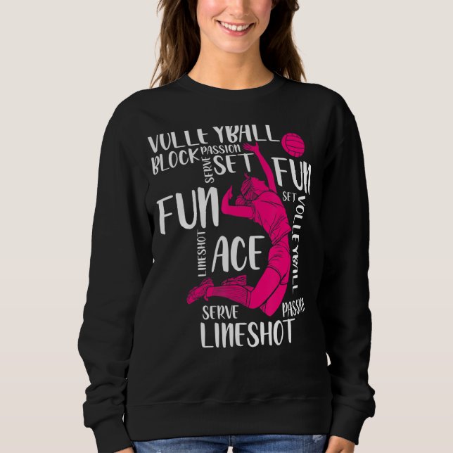 Volleyball Player Spike Sweatshirt (Front)
