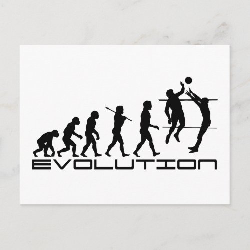 Volleyball Player Sport Evolution Art Postcard