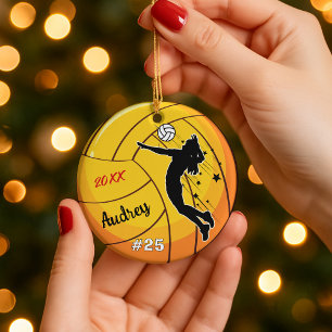 volleyball player sports girl athlete custom ceramic ornament