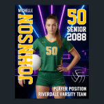 Volleyball Player Team Photo Custom Sports Senior Poster<br><div class="desc">Personalized senior sports poster for athlete and sports player. This customizable design template is perfect for homecoming sports event, senior night, sports award banquet or graduation party décor for your athlete son, daughter or student. It's a great way to display player portrait and memories from their sports games. The design...</div>