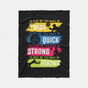 Volleyball Player Tough Quick Strong Fleece Blanket