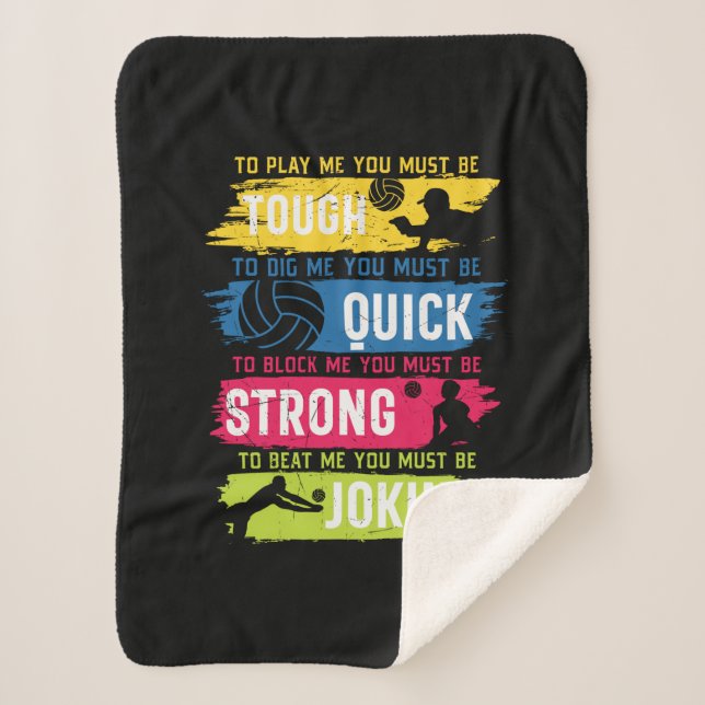 Volleyball Player | Tough Quick Strong Sherpa Blanket (Front)