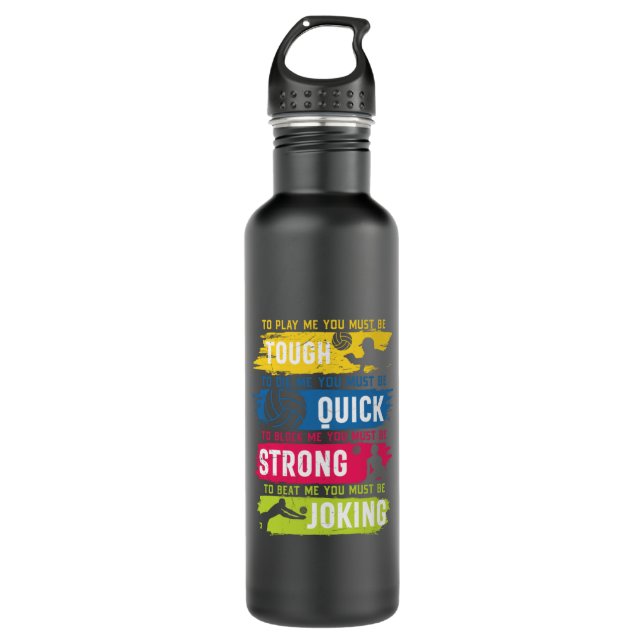 Volleyball Player | Tough Quick Strong Stainless Steel Water Bottle (Front)
