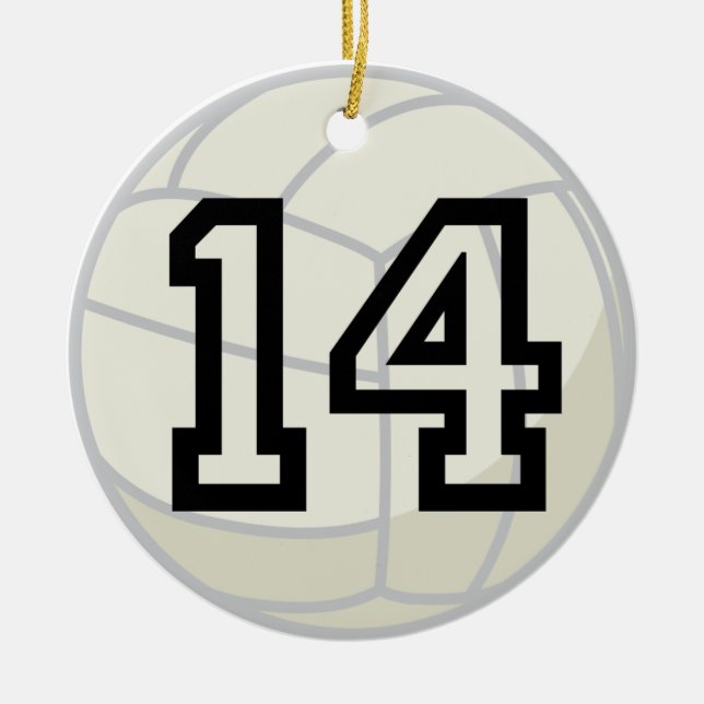 Volleyball Player Uniform Number 14 Ornament (Front)