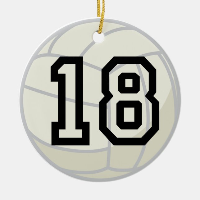 Volleyball Player Uniform Number 18 Ornament (Front)