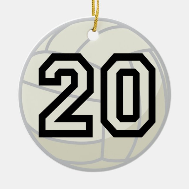 Volleyball Player Uniform Number 20 Ornament (Front)