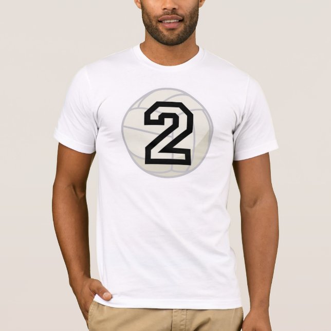 Volleyball Player Uniform Number 2 Gift T-Shirt (Front)
