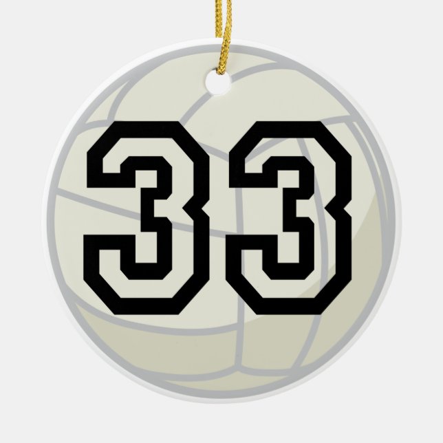 Volleyball Player Uniform Number 33 Gift Ceramic Ornament (Front)