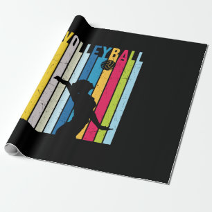 Volleyball Player   Vintage Volleyball Wrapping Paper
