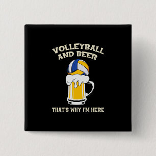 Volleyball Player Volleyball And Beer Button