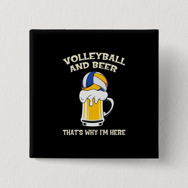 Volleyball Player | Volleyball And Beer Button (Front)
